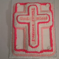 Pink Cross Baptism cake