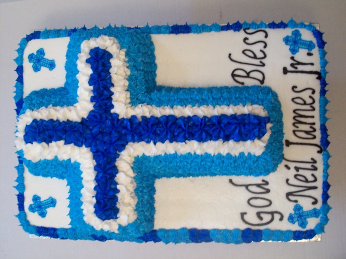 3D Blue cross baptism