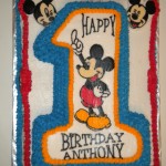 3D Mickey Mouse 1st birthday cake