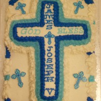 Boy Baptism Cross Cake